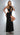 Black Sequin Halter Neck Evening Gown with High Slit Maxi Dress NDS-020