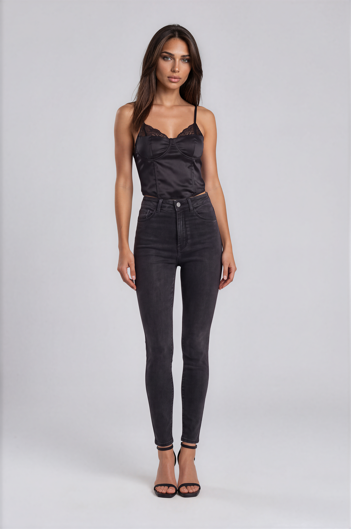 Black Midnight Lace Corset Top  NDS-047