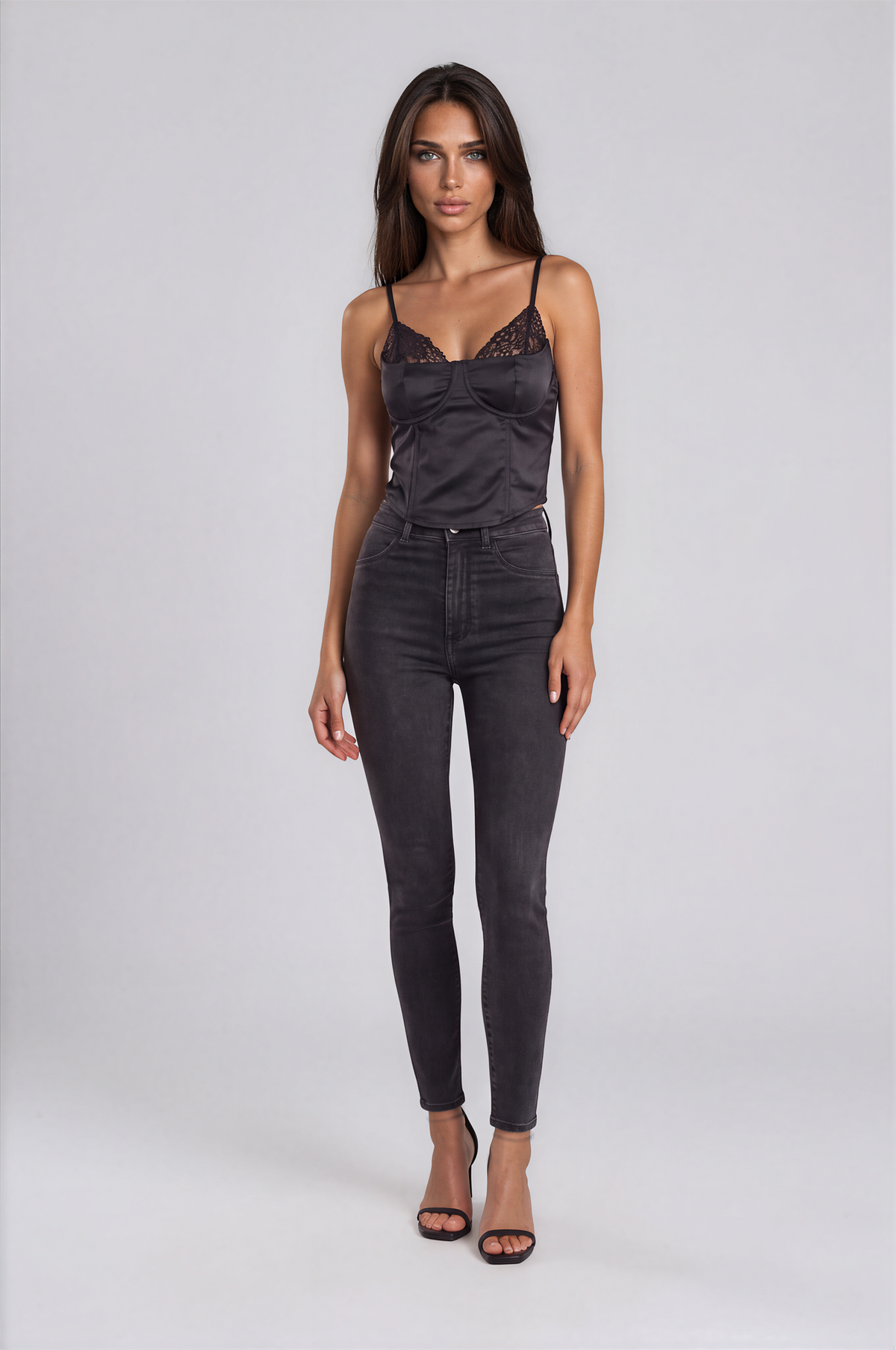 Black Midnight Lace Corset Top  NDS-047