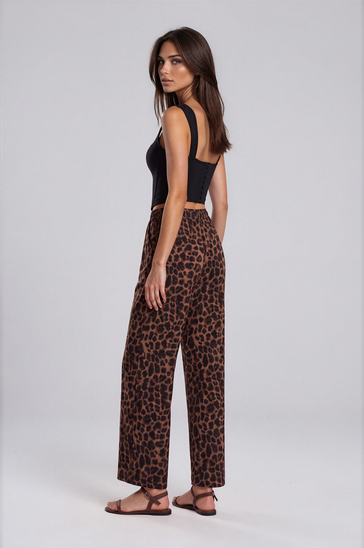 Women’s Leopard Print Wide-Leg Pants NDS-065