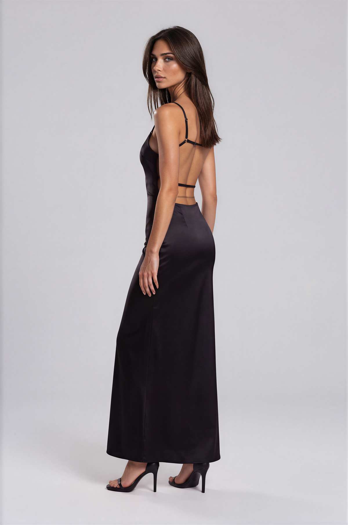 Black Cut-Out Strappy Mermaid Maxi Dress NDS-058