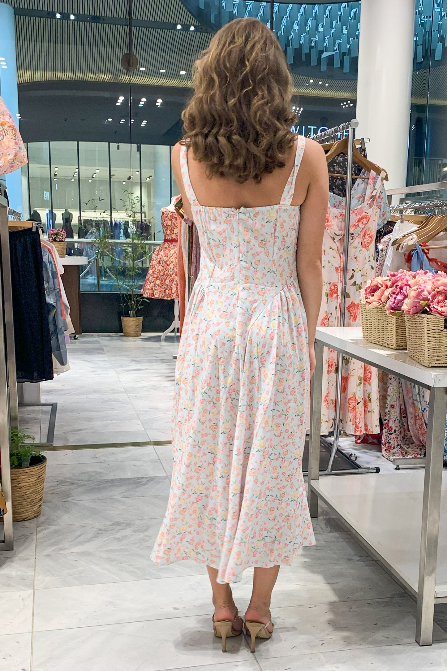Floral Elegance: Sleeveless Maxi Dress CR1124-013