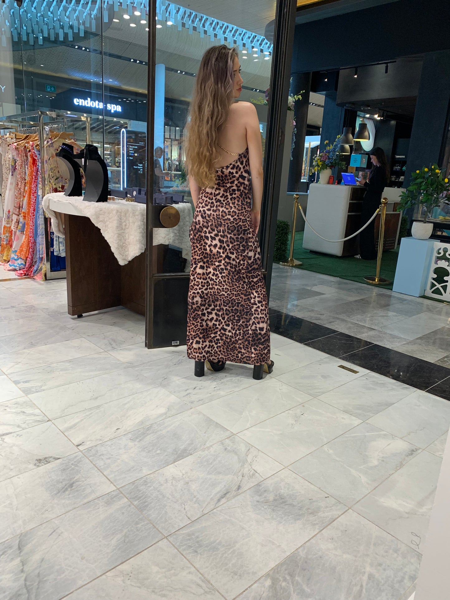 Leopard Print High-Slit Evening Dress CR1124-032