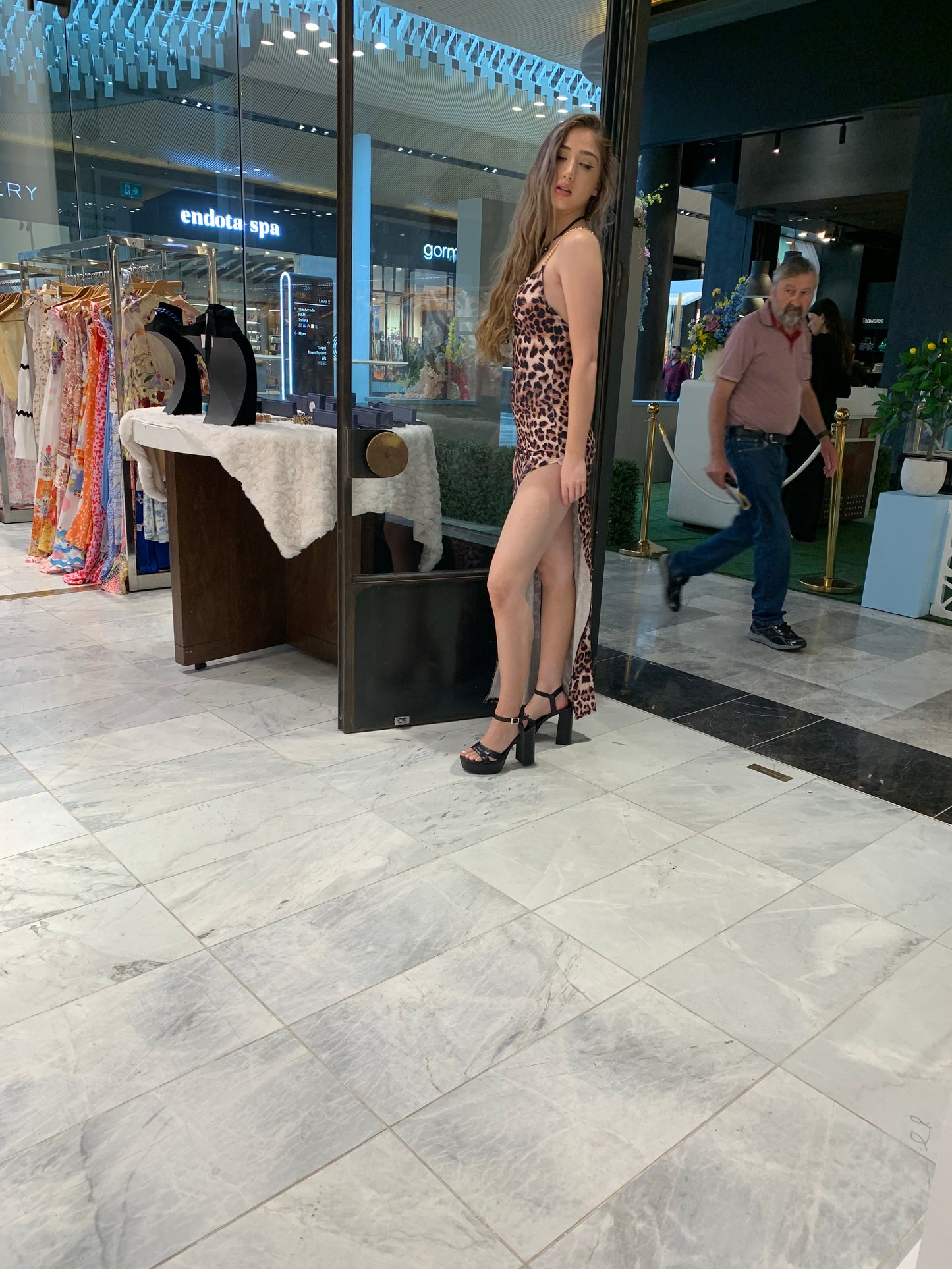 Leopard Print High-Slit Evening Dress CR1124-032