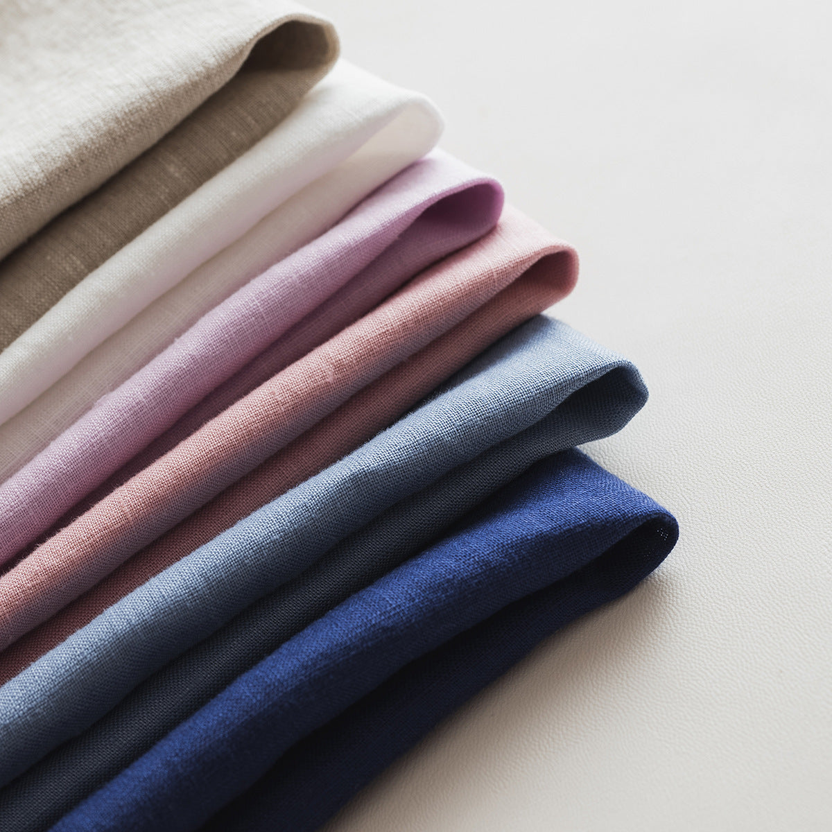 Premium 100% French Linen Short-Sleeve Round Neckline Tops CRLinen1124-021-KK025 D
