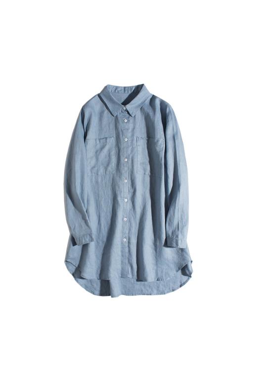Premium 100% Linen Long-Sleeve Shirt CRLinen1124-022 D