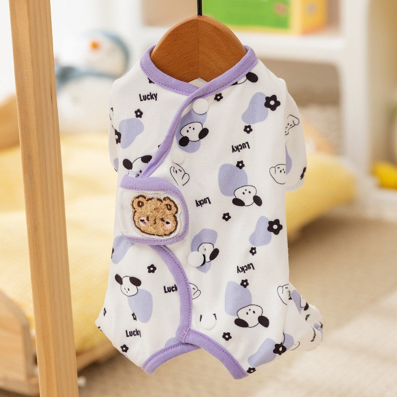 Sweet Dream Cat Pajamas – Breathable Summer Pet Onesie for Cats & Small Dogs