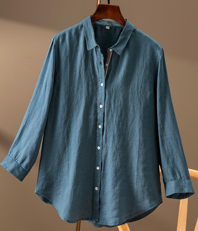 Classic Button-Up Linen Shirt CRLinen1216-129