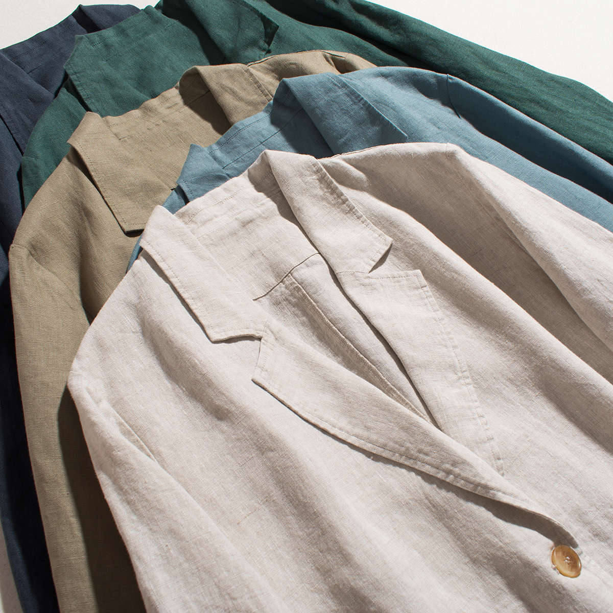 Casual Lightweight Blazer with Two-Button Closure CRLinen1216-018