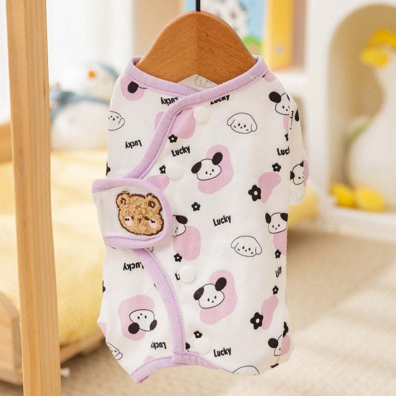 Sweet Dream Cat Pajamas – Breathable Summer Pet Onesie for Cats & Small Dogs