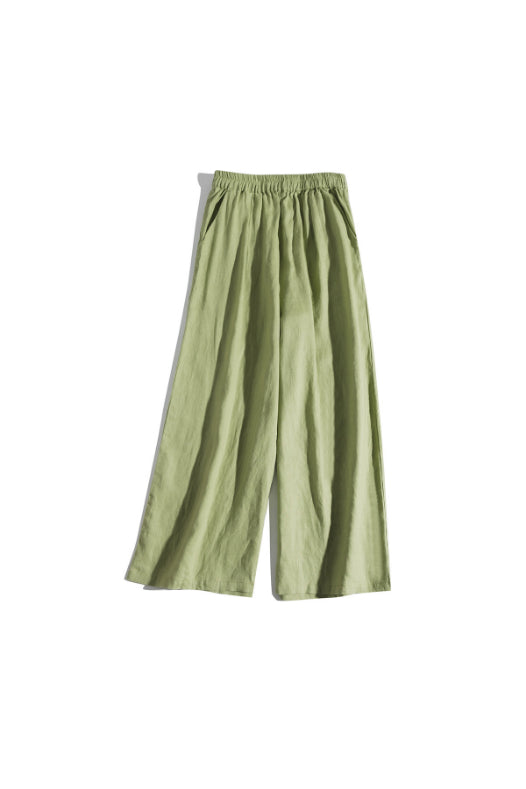 Casual High-Waist Wide-Leg Linen Pants CRLinen1124-036