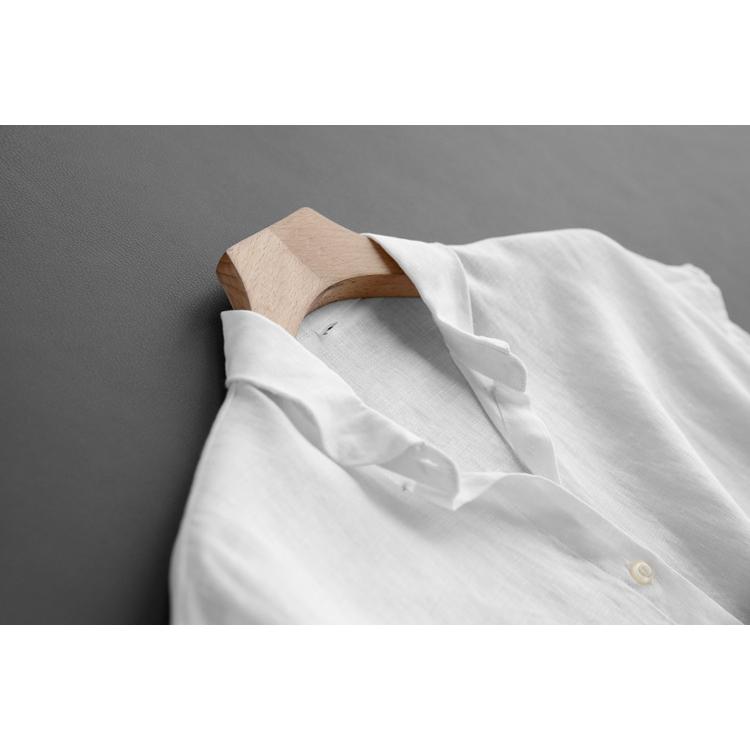 French Linen Button-Up Top – Timeless Elegance & Breathable Comfort CRLinen1216-001