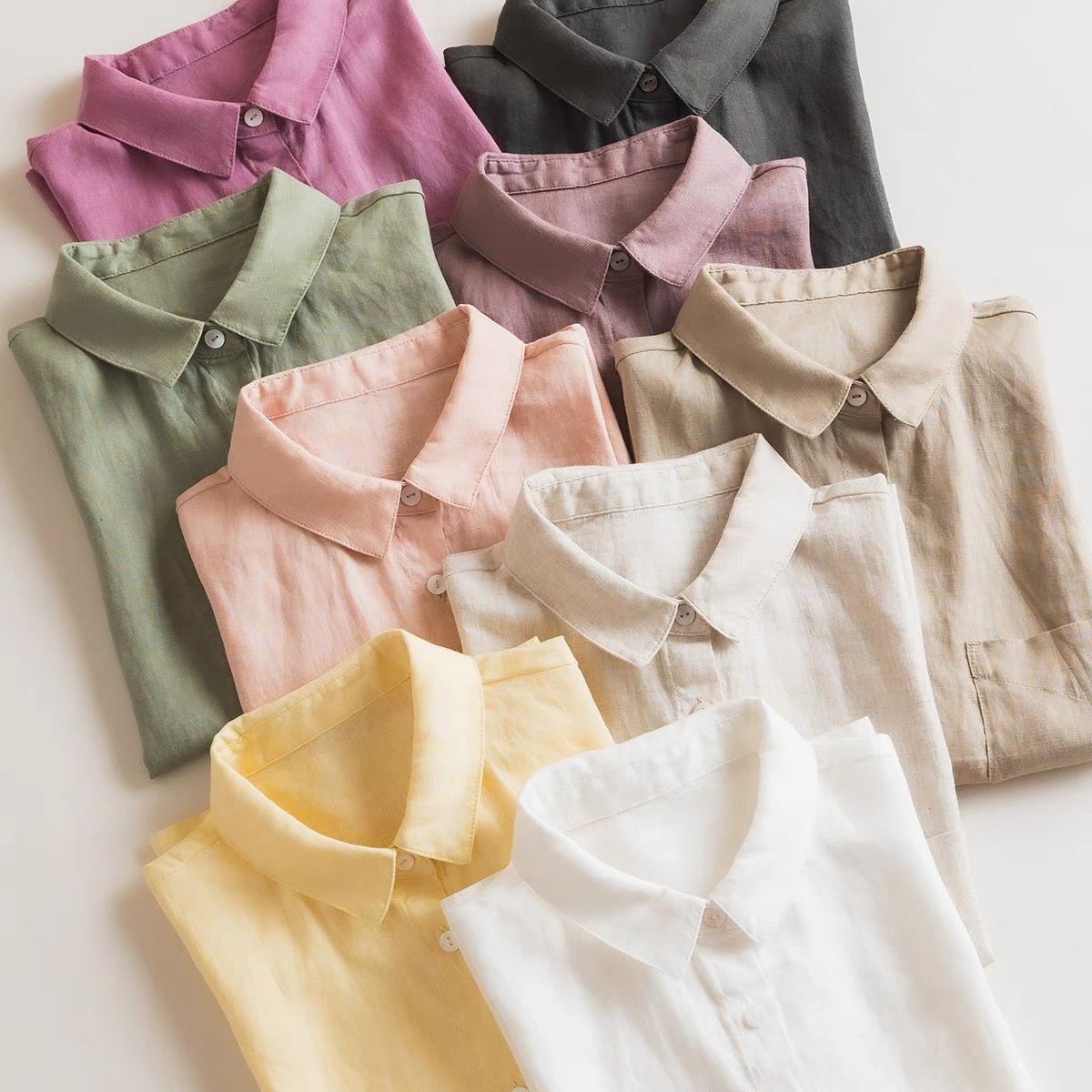 Casual Linen Button-Up Shirt CRLinen1216-012