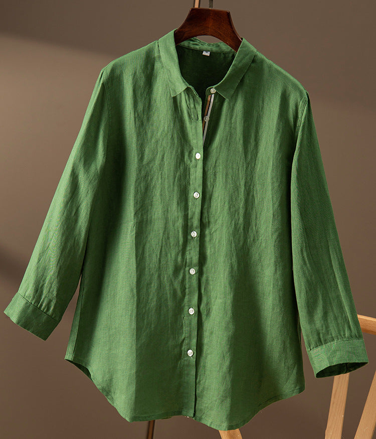 Classic Button-Up Linen Shirt CRLinen1216-129