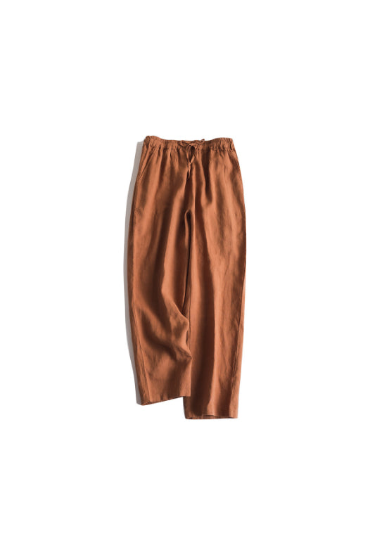 Premium 100% Linen Elastic-Waist Linen Pants CRLinen1124-016-20 D