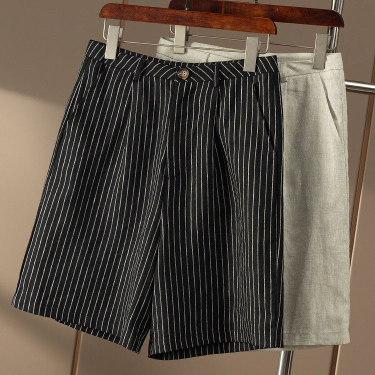 Casual High-Waist Linen Shorts CRLinen1216-086