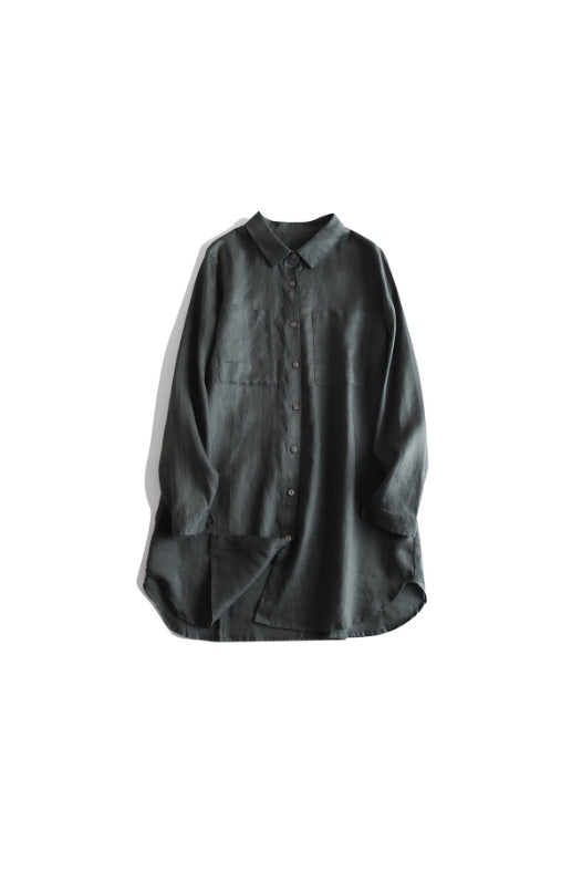 Casual Linen Button-Up Shirts in Vibrant Colors (CRLinen1124-045)
