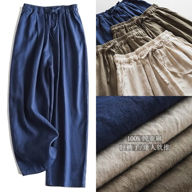 Casual Loose Linen Wide-Leg Pants CRLinen1216-111