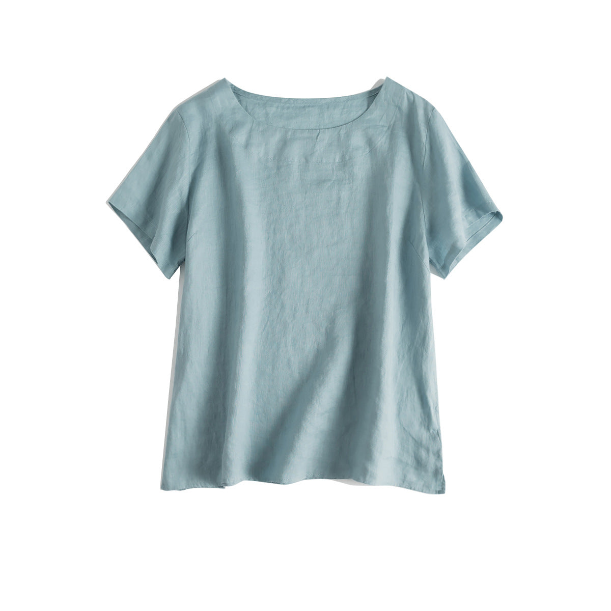 Casual Linen Short-Sleeve Top CRLinen1216-064