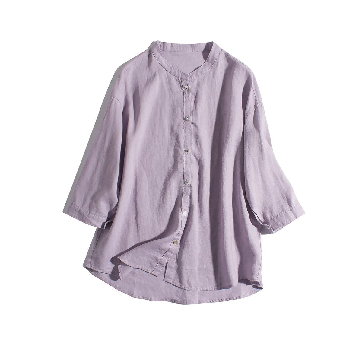 Casual Linen Button-Up Shirt with 3/4 Sleeves CRLinen1216-069