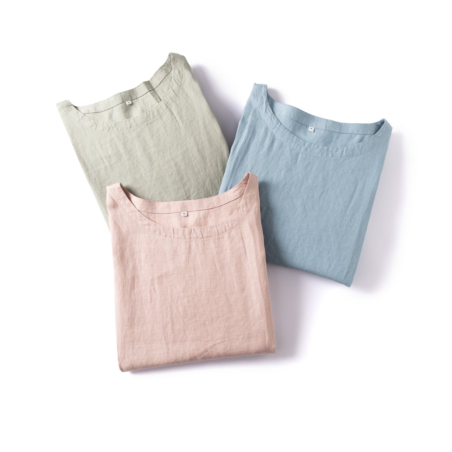 Casual Linen Short-Sleeve Midi Dress CRLinen1216-136