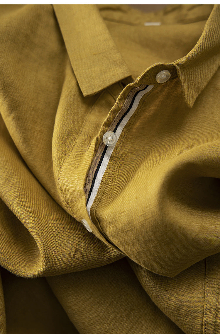 Classic Button-Up Linen Shirt CRLinen1216-129