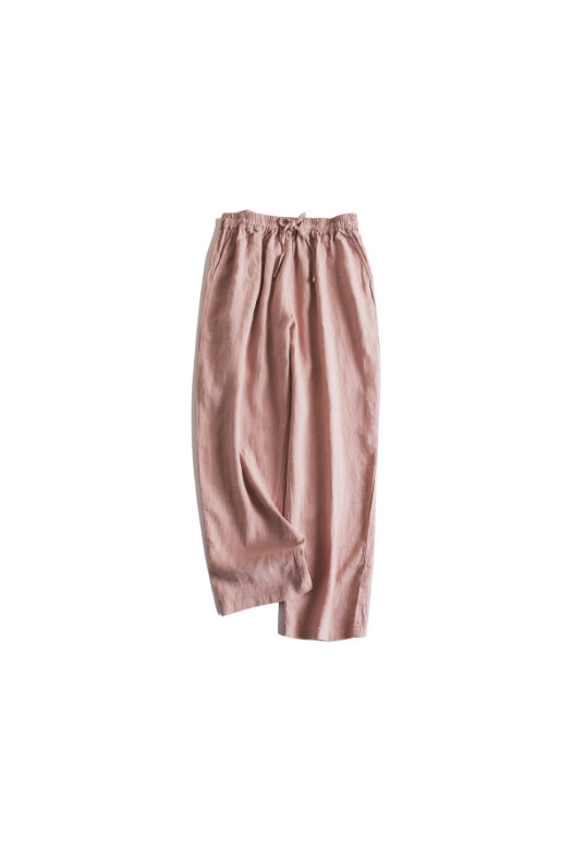 Premium 100% Linen Elastic-Waist Linen Pants CRLinen1124-016-20 D