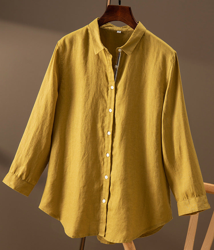 Classic Button-Up Linen Shirt CRLinen1216-129