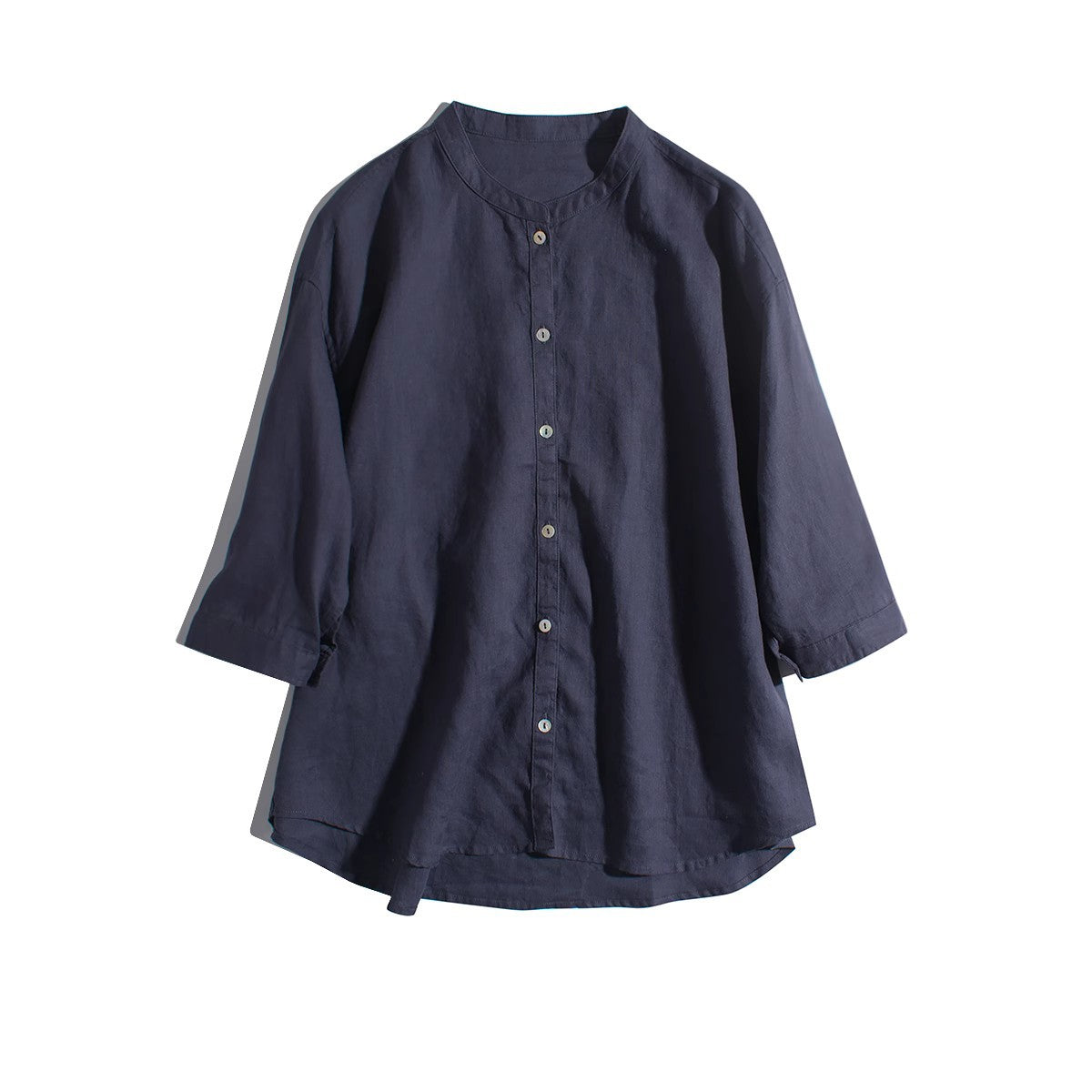 Casual Linen Button-Up Shirt with 3/4 Sleeves CRLinen1216-069