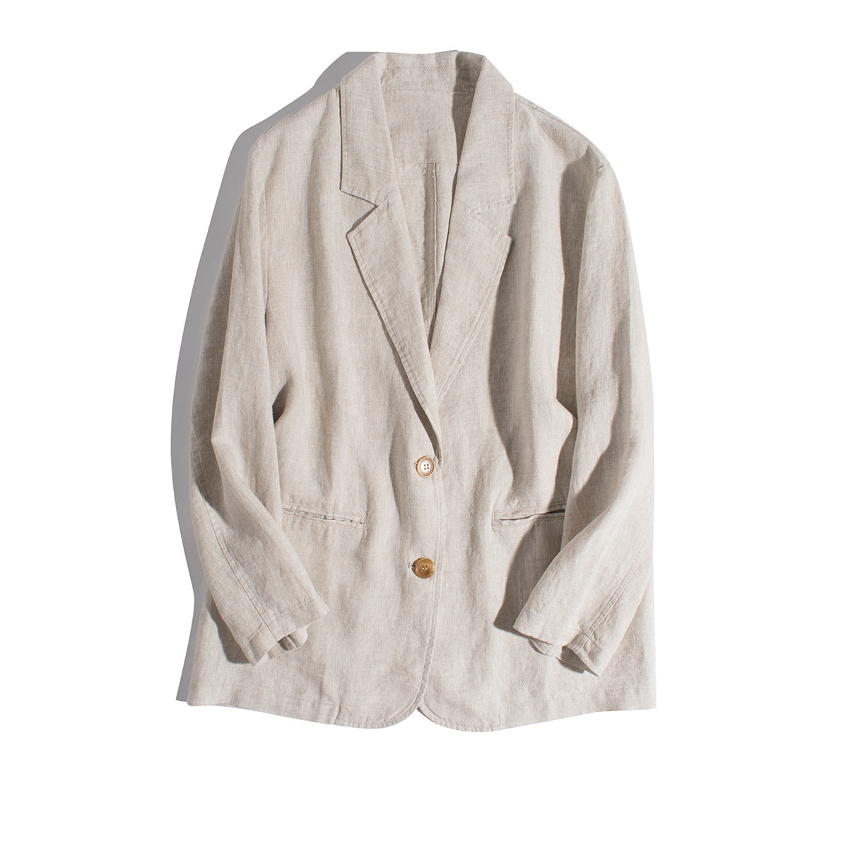 Casual Lightweight Blazer with Two-Button Closure CRLinen1216-018