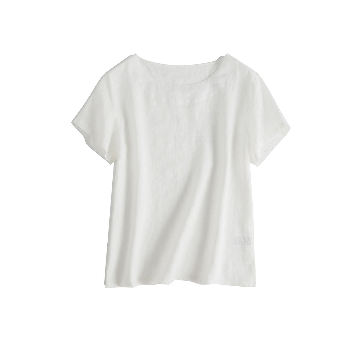 Casual Linen Short-Sleeve Top CRLinen1216-064