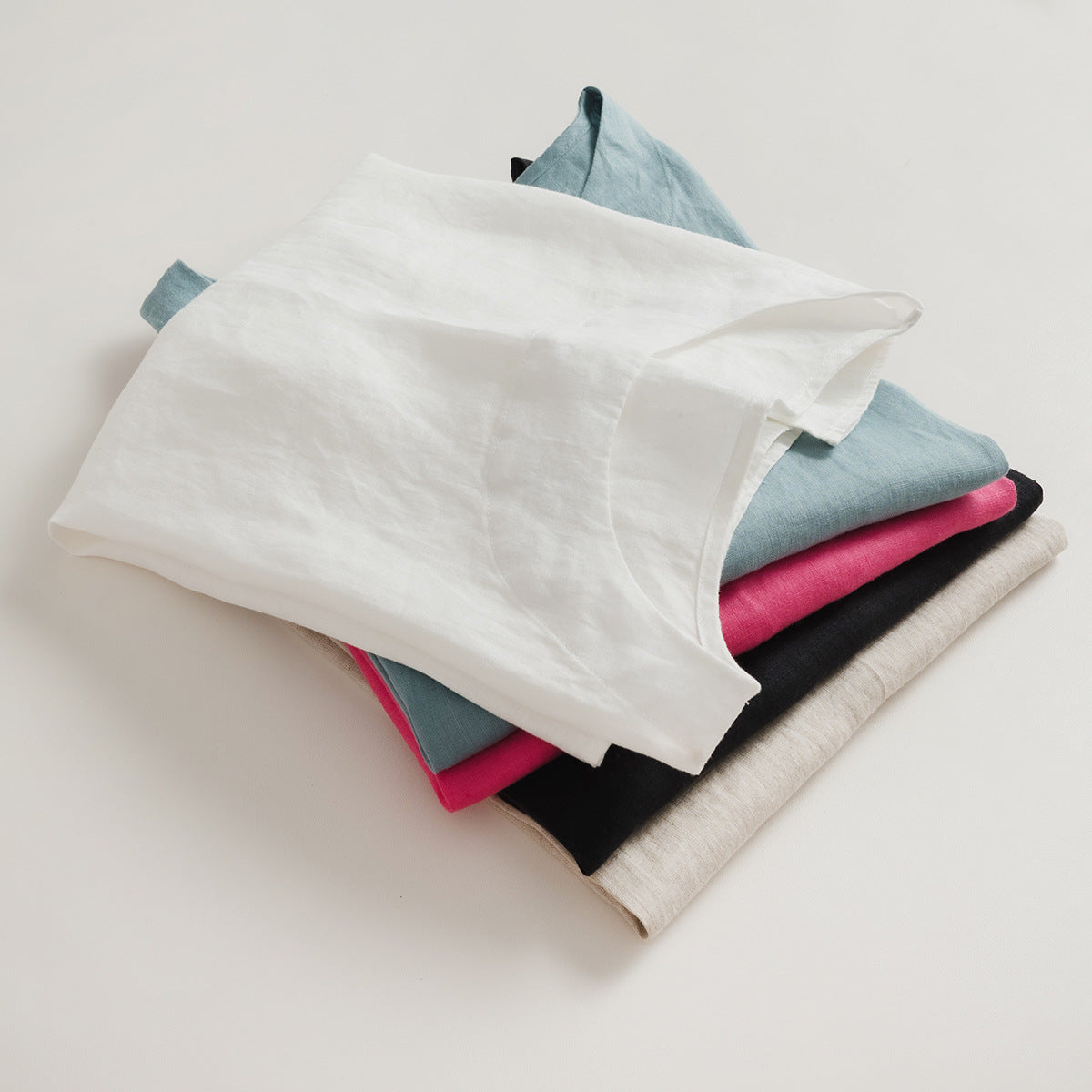Casual Linen Short-Sleeve Top CRLinen1216-064