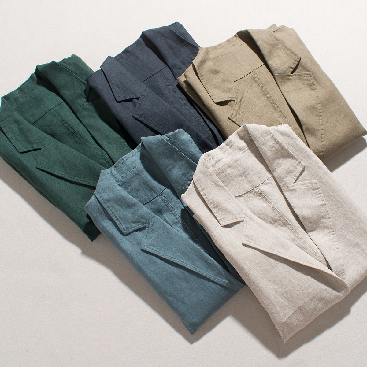 Casual Lightweight Blazer with Two-Button Closure CRLinen1216-018