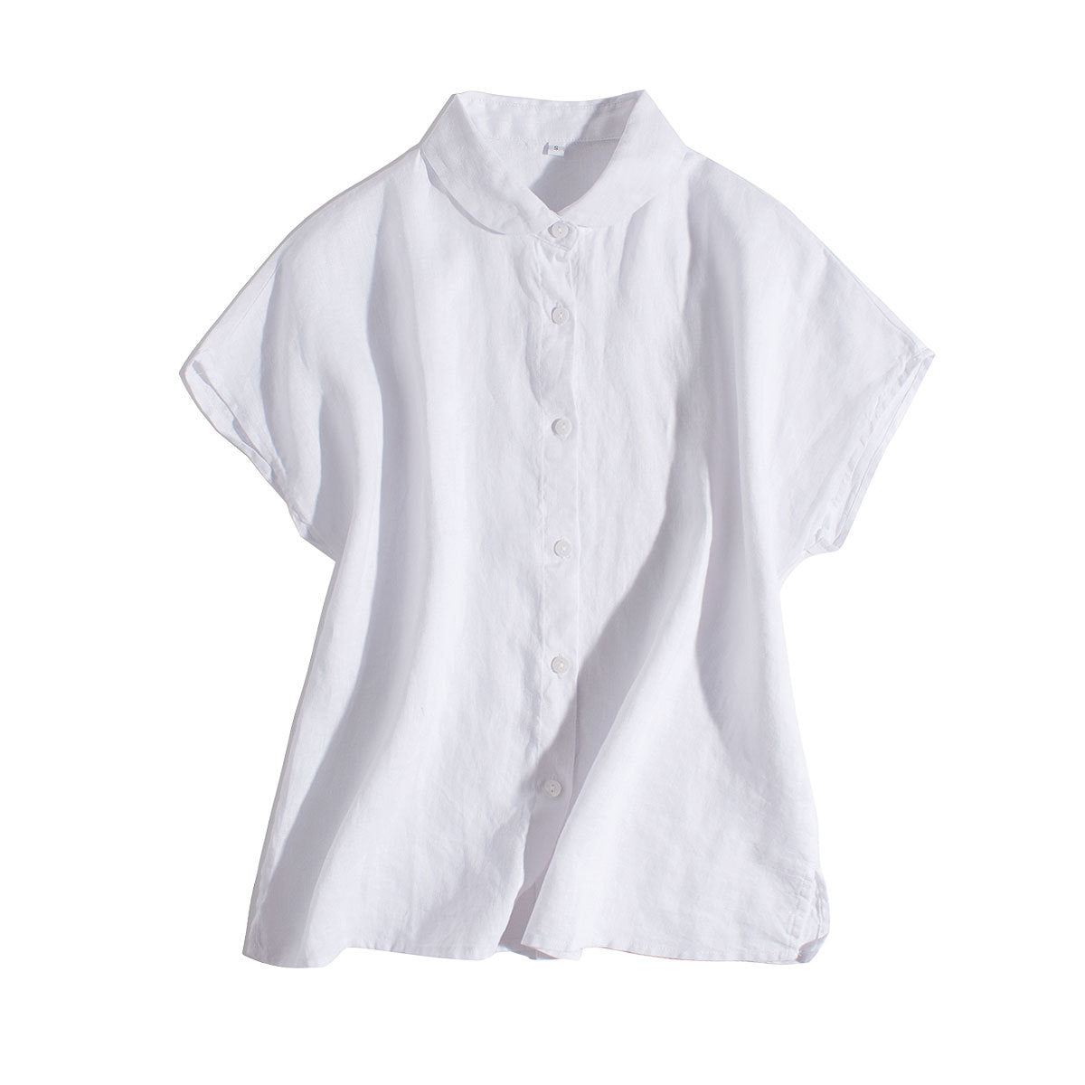 Premium 100% French Linen Button-Up Round Neckline Shirt CRLinen1124-001- KK20  DD8