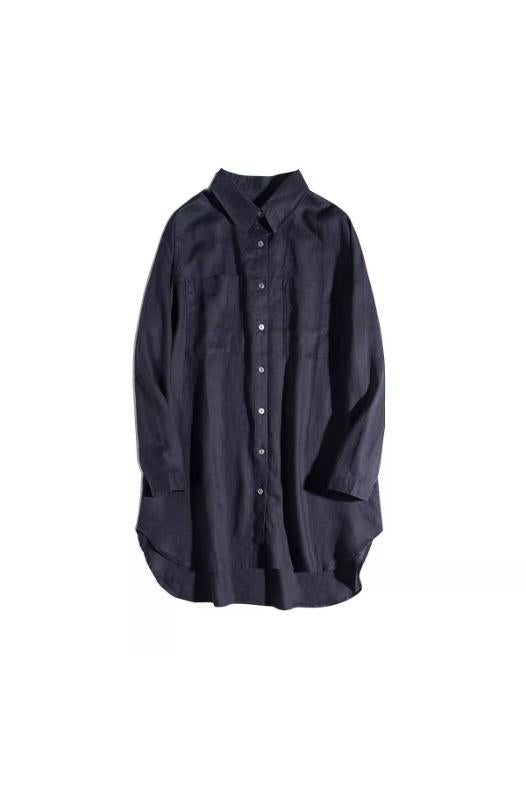 Premium 100% Linen Long-Sleeve Shirt CRLinen1124-022 D