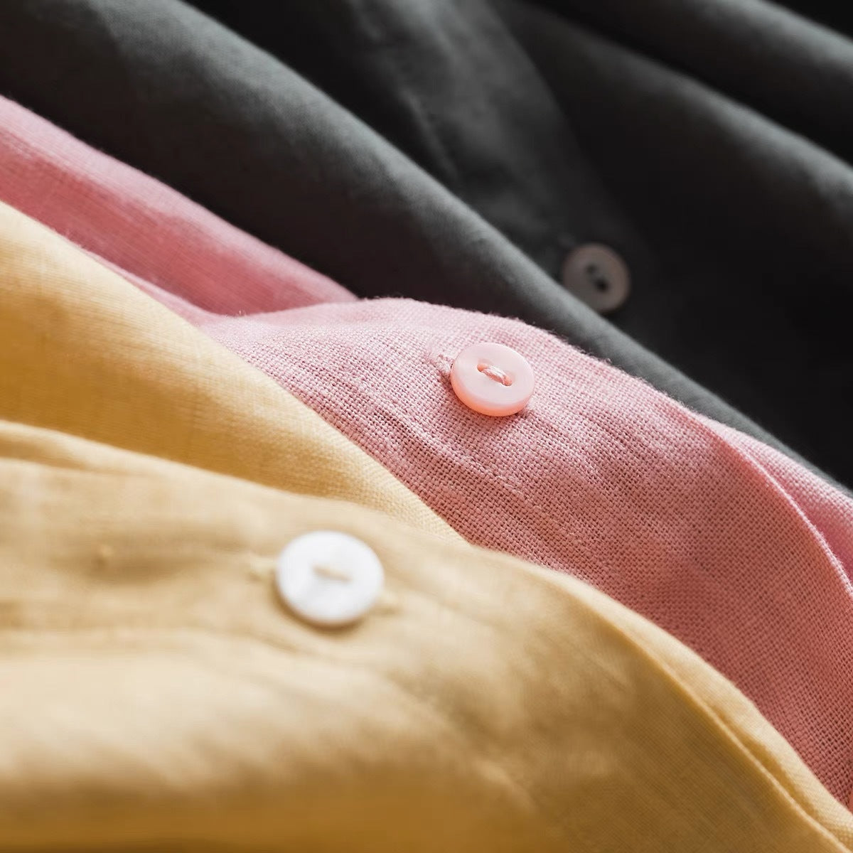 Button-Up Linen Long Shirt CRLinen1216-054