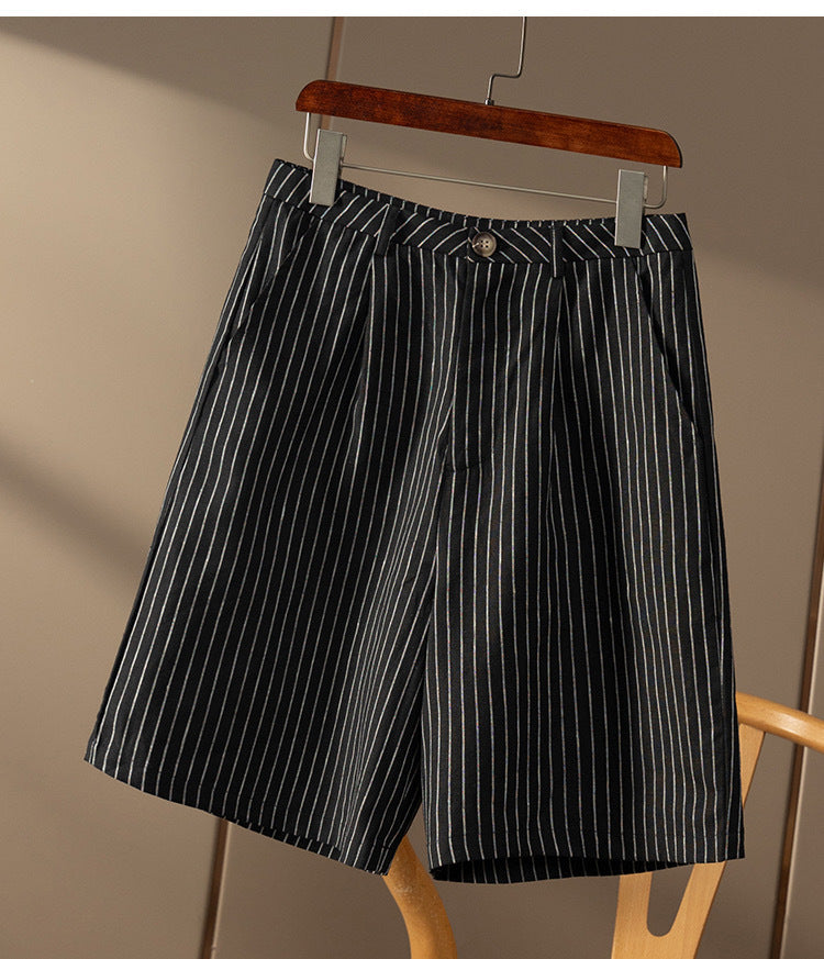 Casual High-Waist Linen Shorts CRLinen1216-086