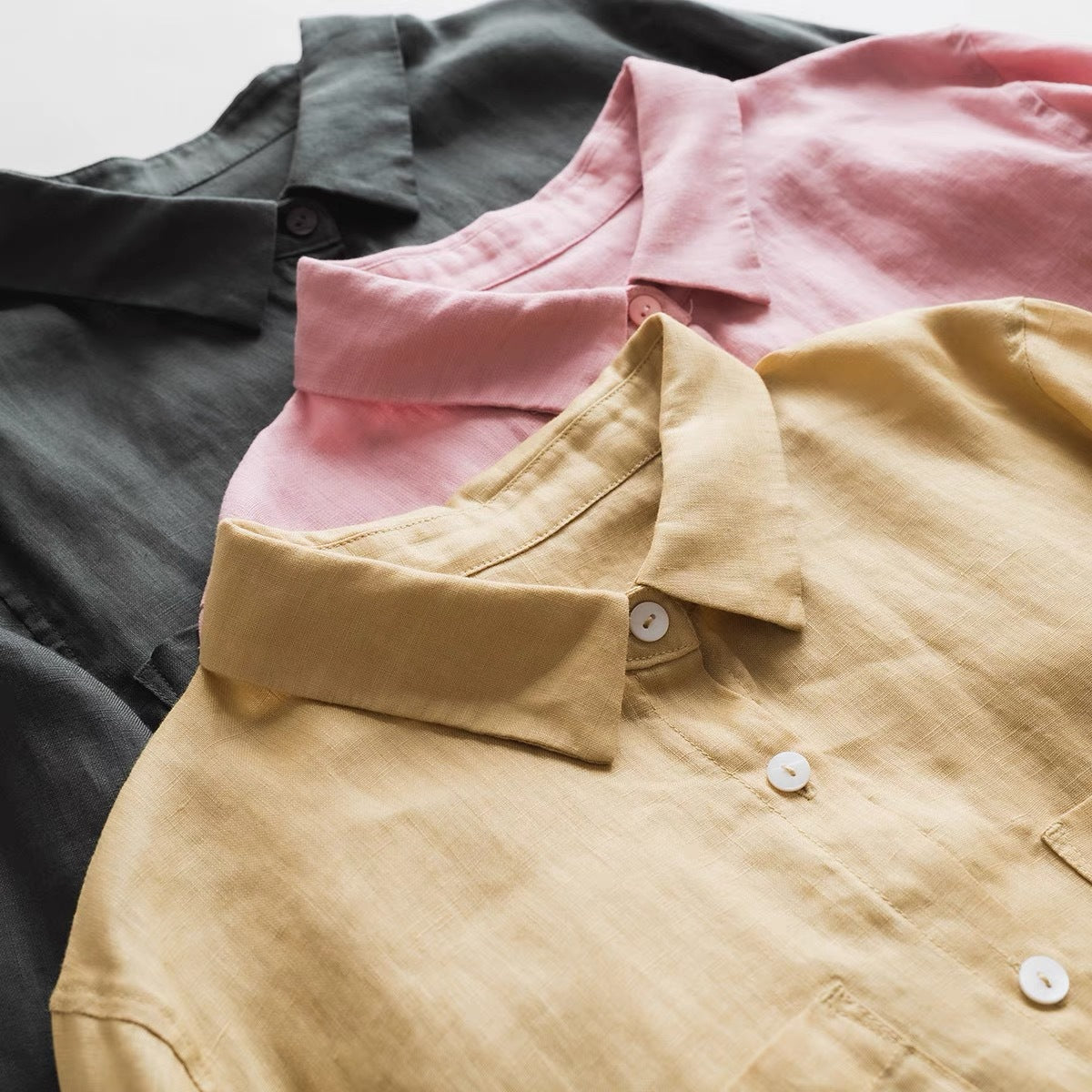 Button-Up Linen Long Shirt CRLinen1216-054