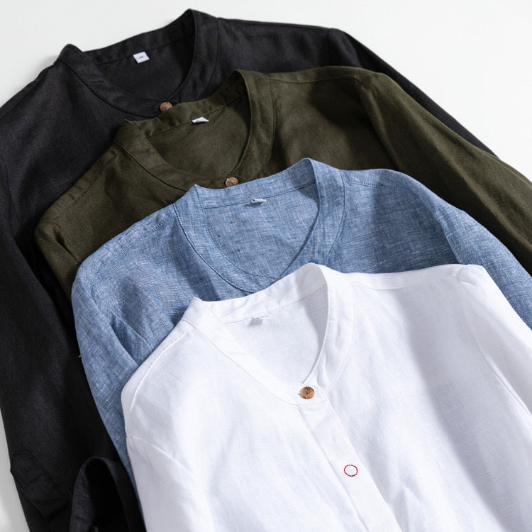 Casual Linen Shirt with Button Closure CRLinen1216-120