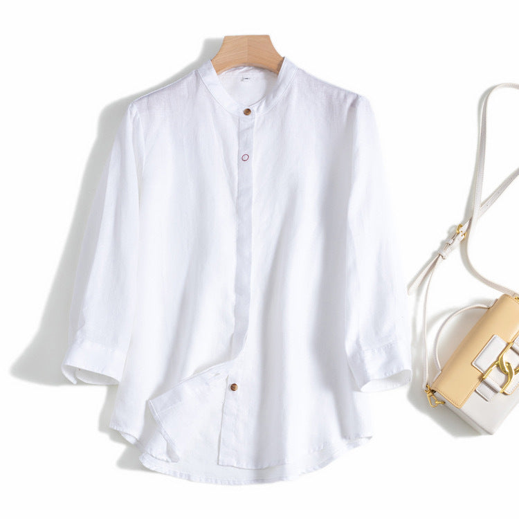 Casual Linen Shirt with Button Closure CRLinen1216-120