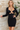 Black Long-Sleeve Cutout Bodycon Mini Dress with Cross Strap Detail NDS-008