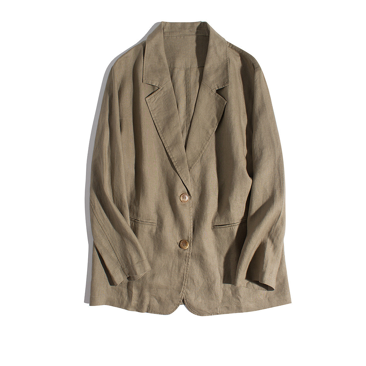 Casual Lightweight Blazer with Two-Button Closure CRLinen1216-018