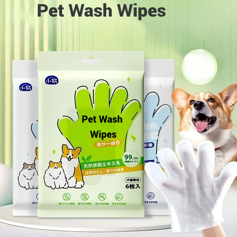 3 packets 18 pieces Pet disposable cleaning gloves wipes Pets-HPD-001