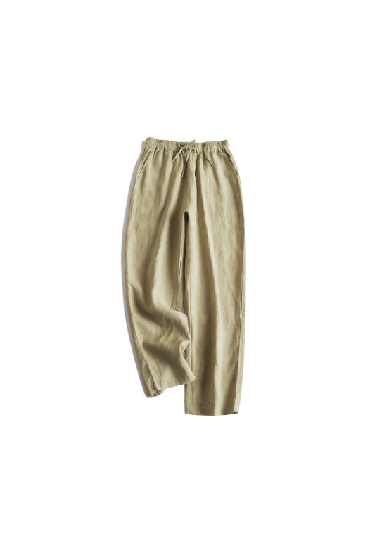 Premium 100% Linen Elastic-Waist Linen Pants CRLinen1124-016-20 D