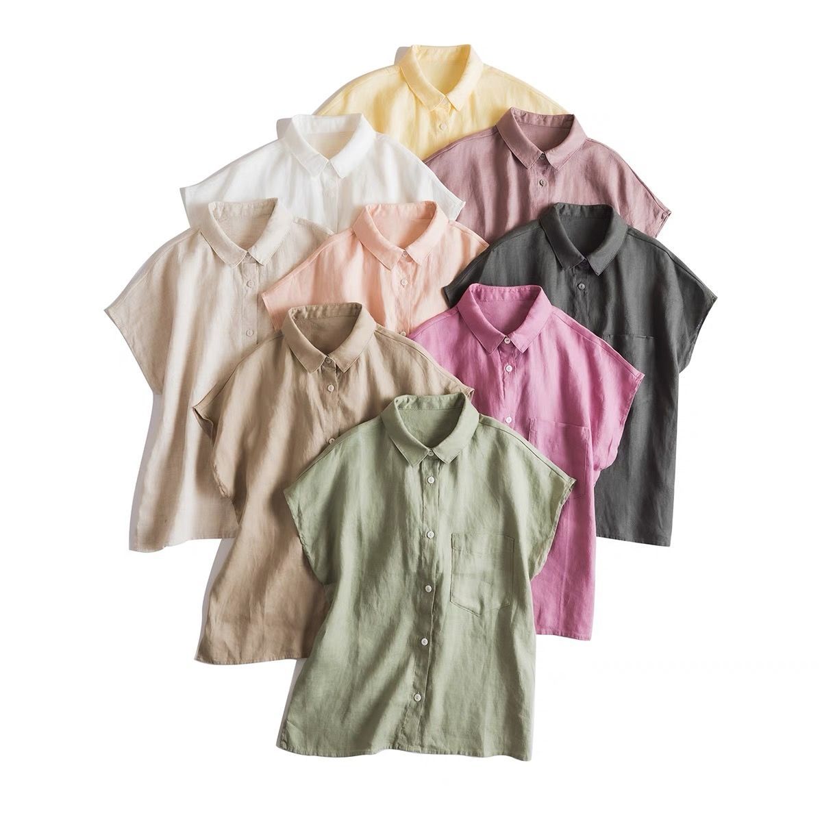 Casual Linen Button-Up Shirt CRLinen1216-012