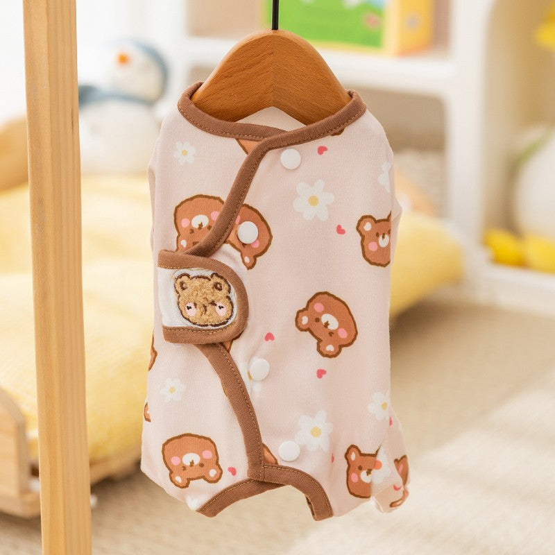 Sweet Dream Cat Pajamas – Breathable Summer Pet Onesie for Cats & Small Dogs