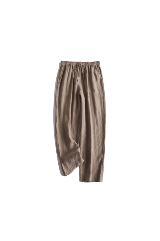 Premium 100% Linen Elastic-Waist Linen Pants CRLinen1124-016-20 D