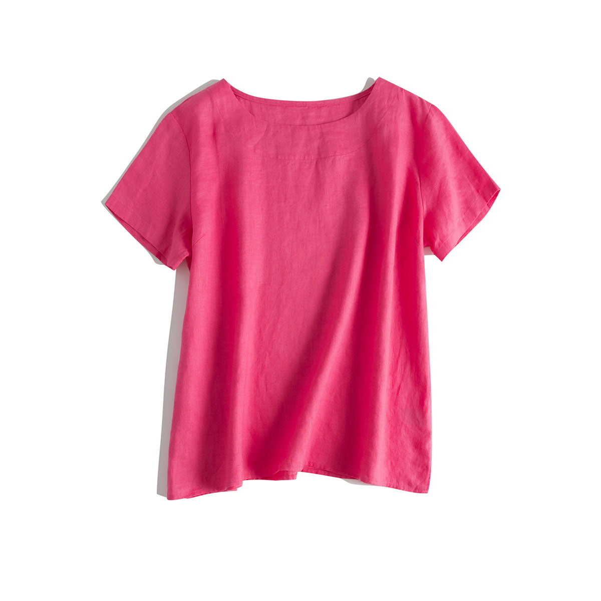 Casual Linen Short-Sleeve Top CRLinen1216-064