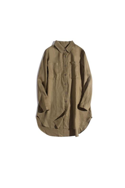 Premium 100% Linen Long-Sleeve Shirt CRLinen1124-022 D