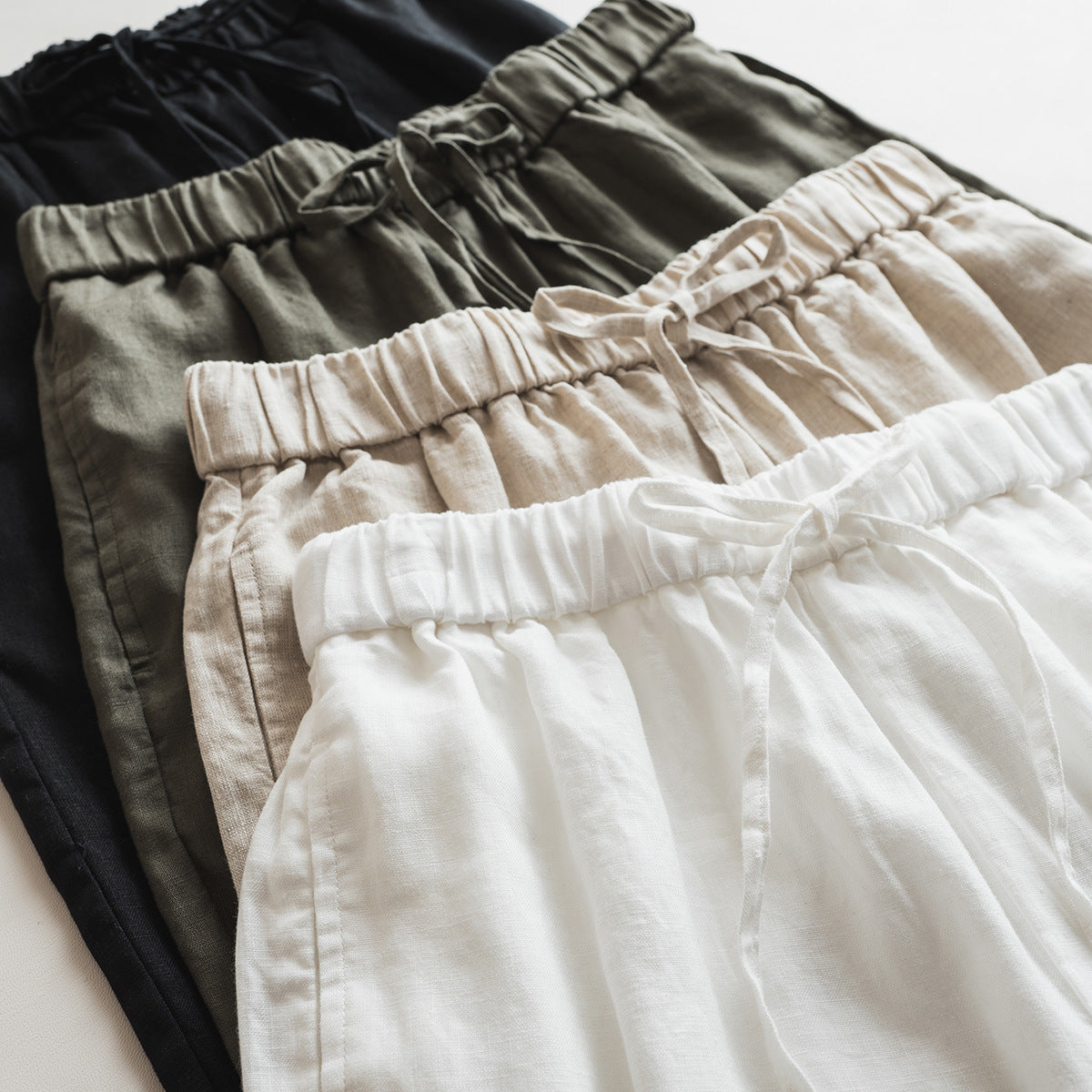 Premium 100% French Linen Wide-Leg Pants CRLinen1124-007-KK4059 Draft